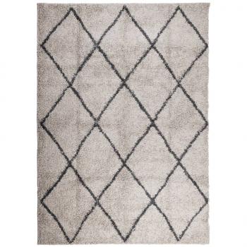 Shaggy-Teppich Hochflor Modern Beige Anthrazit 200x280 cm