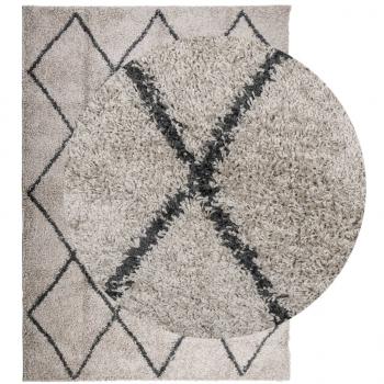 Shaggy-Teppich Hochflor Modern Beige Anthrazit 200x280 cm