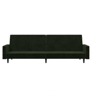 Schlafsofa 2-Sitzer Dunkelgrün Samt