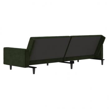 Schlafsofa 2-Sitzer Dunkelgrün Samt
