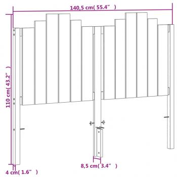 Kopfteil Wachsbraun 135 cm Massivholz Kiefer