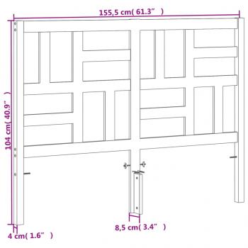Kopfteil Wachsbraun 150 cm Massivholz Kiefer