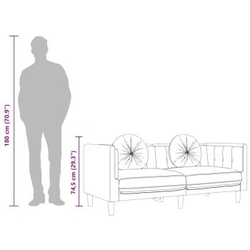 Sofa mit Kissen 2-Sitzer Dunkelgrau Samt