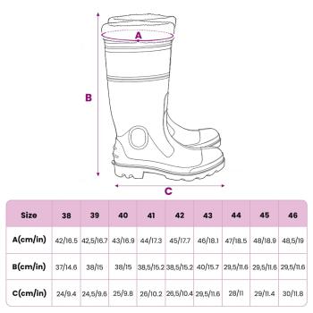 Gummistiefel mit Herausnehmbarem Innenfutter Schwarz Gr. 44 PVC