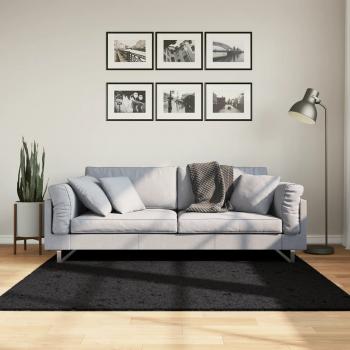 ARDEBO.de - Shaggy-Teppich PAMPLONA Hochflor Modern Schwarz 160x160 cm