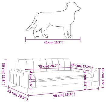 Hundebett Dunkelgrau 90x53x30 cm Stoff
