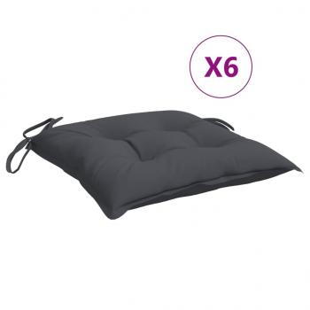 Stuhlkissen 6 Stk. Anthrazit 40x40x7 cm Oxford-Gewebe