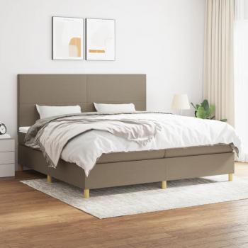 ARDEBO.de - Boxspringbett mit Matratze Taupe 200x200 cm Stoff