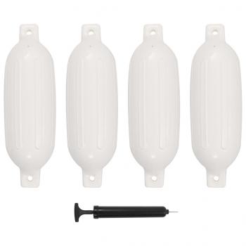 ARDEBO.de - Bootsfender 4 Stk. Weiß 58,5 x 16,5 cm PVC