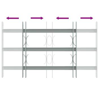 Fenstergitter Verstellbar mit 3 Querstäben 500-650 mm