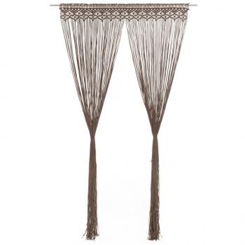 ARDEBO.de - Makramee Vorhang Taupe 140x240 cm Baumwolle