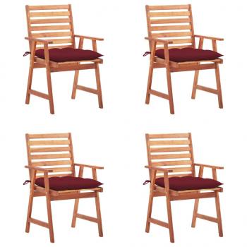 ARDEBO.de - Garten-Essstühle 4 Stk. mit Kissen Massivholz Akazie 