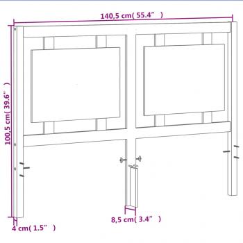 Kopfteil Wachsbraun 135 cm Massivholz Kiefer