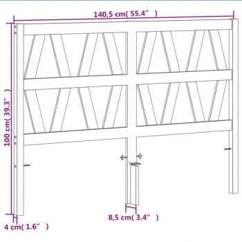 Kopfteil Wachsbraun 135 cm Massivholz Kiefer