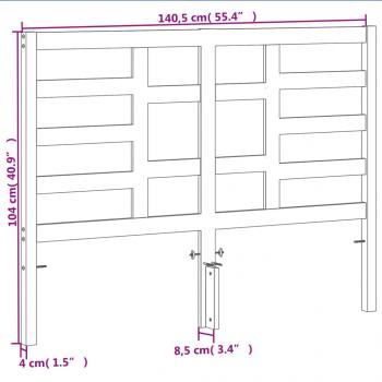 Kopfteil Wachsbraun 135 cm Massivholz Kiefer