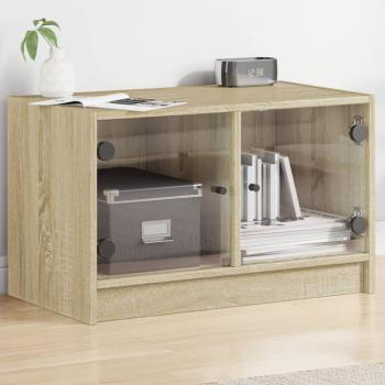 ARDEBO.de - TV-Schrank mit Glastüren Sonoma-Eiche 68x37x42 cm