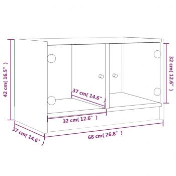 TV-Schrank mit Glastüren Sonoma-Eiche 68x37x42 cm