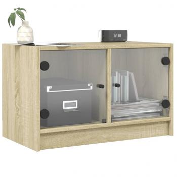 TV-Schrank mit Glastüren Sonoma-Eiche 68x37x42 cm