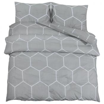 Bettwäsche-Set Grau 240x220 cm Baumwolle