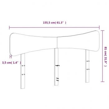 Kopfteil Weiß 150 cm Massivholz Kiefer
