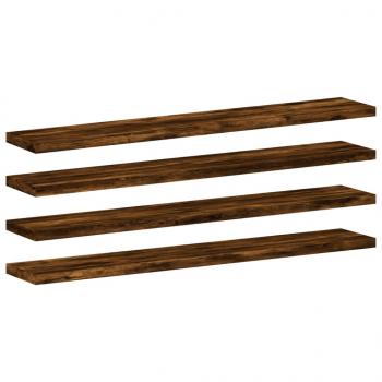 Wandregale 4 Stk. Räuchereiche 60x10x1,5 cm Holzwerkstoff