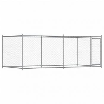 Hundezwinger mit Tür Grau 4x2x1,5 m Verzinkter Stahl