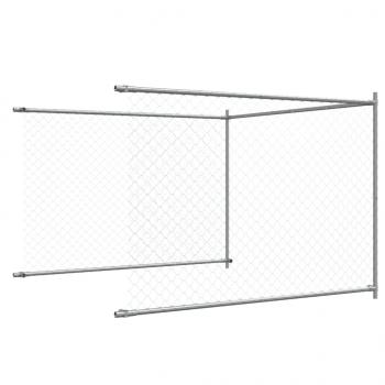 Hundezwinger mit Tür Grau 4x2x1,5 m Verzinkter Stahl