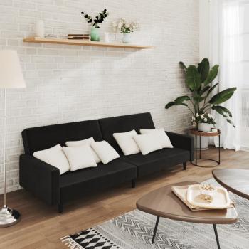 ARDEBO.de - Schlafsofa 2-Sitzer Schwarz Samt