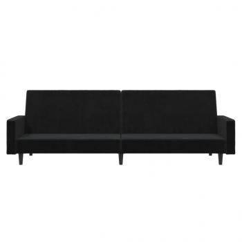 Schlafsofa 2-Sitzer Schwarz Samt