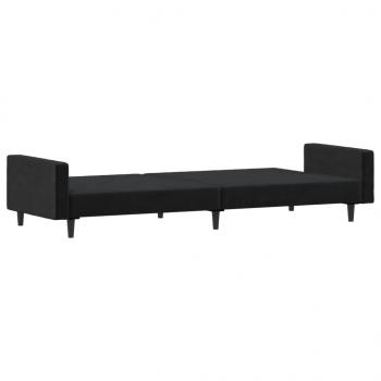 Schlafsofa 2-Sitzer Schwarz Samt