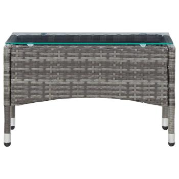 2-tlg. Garten-Lounge-Set mit Auflage Poly Rattan Grau 