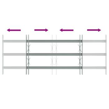 Fenstergitter Verstellbar mit 3 Querstäben 700-1050 mm