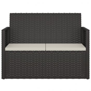Gartenbank mit Kissen Schwarz 105 cm Poly Rattan