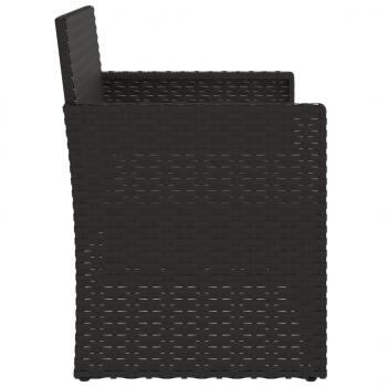 Gartenbank mit Kissen Schwarz 105 cm Poly Rattan