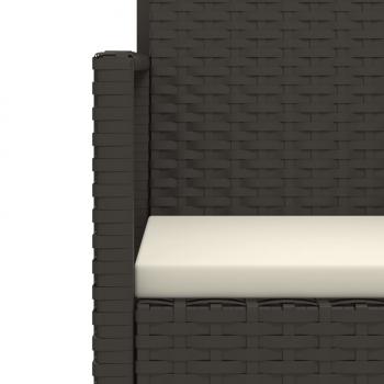 Gartenbank mit Kissen Schwarz 105 cm Poly Rattan