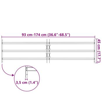 Fenstergitter Verstellbar mit 3 Querstäben 1000-1500 mm
