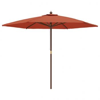 Sonnenschirm mit Holzmast Terrakotta 299x240 cm