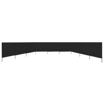 9-teiliges Windschutzgewebe 1200 x 160 cm Schwarz