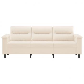 3-Sitzer-Sofa Beige 180 cm Mikrofasergewebe