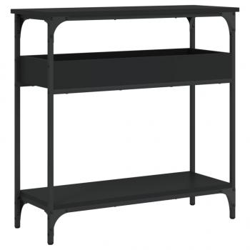 ARDEBO.de - Konsolentisch mit Ablage Schwarz 75x29x75cm Holzwerkstoff