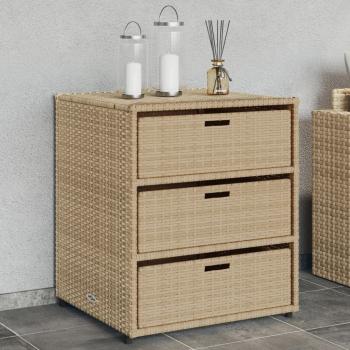 ARDEBO.de - Gartenschrank Beige 55x59x69 cm Poly Rattan