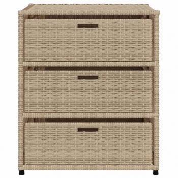 Gartenschrank Beige 55x59x69 cm Poly Rattan