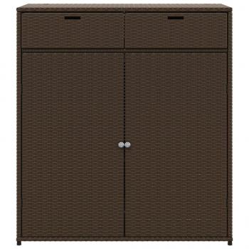 Gartenschrank Braun 105x55x113 cm Poly Rattan