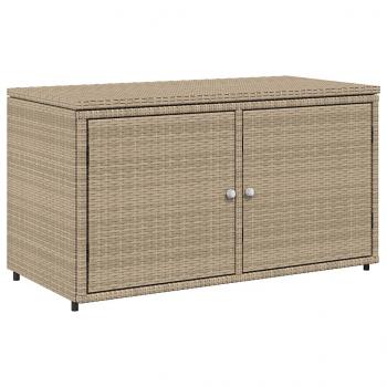 Gartenschrank Beige 110x55x60,5 cm Poly Rattan