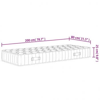 Matratze Taschenfederkern Mittelfest 80x200 cm
