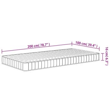 Matratze Schaumstoff Mittelweich 100x200 cm