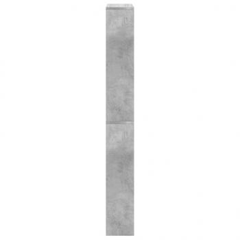 Schuhschrank mit Spiegel 4 Fächer Betongrau 63x17x134 cm