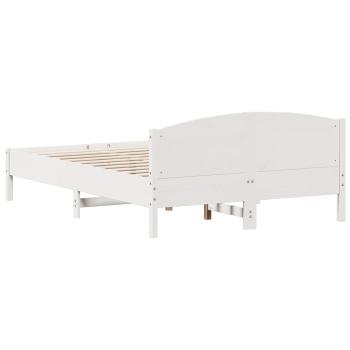 Massivholzbett ohne Matratze Weiß 120x200 cm Kiefernholz