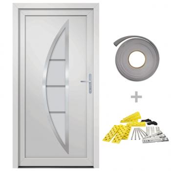 Haustür Weiß 98x208 cm PVC