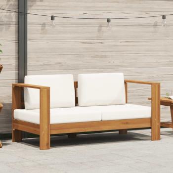 ARDEBO.de - Gartensofa mit Kissen 140 cm Akazien Massivholz Cremeweiß